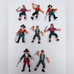 Lot of 8 Swashbuckler 2.5 inch Pirate Toy Figure Villains Hooks Swords